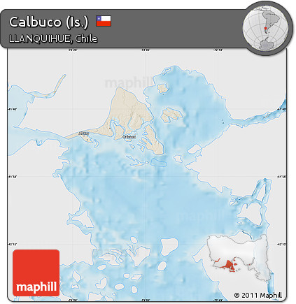 Shaded Relief Map of Calbuco (Is.), single color outside