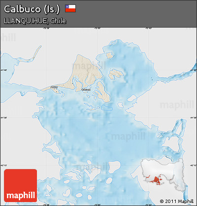 Shaded Relief Map of Calbuco (Is.), single color outside
