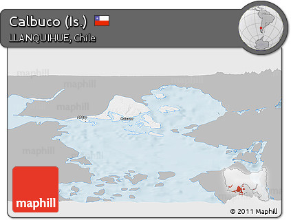 Gray Panoramic Map of Calbuco (Is.), single color outside
