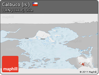 Gray Panoramic Map of Calbuco (Is.), single color outside