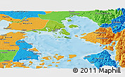 Physical Panoramic Map of Calbuco (Is.), political outside