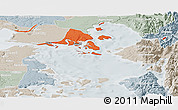Political Panoramic Map of Calbuco (Is.), lighten, semi-desaturated