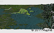 Satellite Panoramic Map of Calbuco (Is.), darken