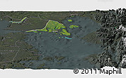 Satellite Panoramic Map of Calbuco (Is.), darken, semi-desaturated