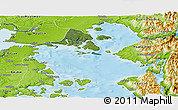 Satellite Panoramic Map of Calbuco (Is.), physical outside