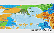 Satellite Panoramic Map of Calbuco (Is.), political outside