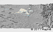 Shaded Relief Panoramic Map of Calbuco (Is.), darken, desaturated