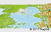 Shaded Relief Panoramic Map of Calbuco (Is.), physical outside