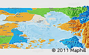 Shaded Relief Panoramic Map of Calbuco (Is.), political outside