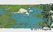 Shaded Relief Panoramic Map of Calbuco (Is.), satellite outside