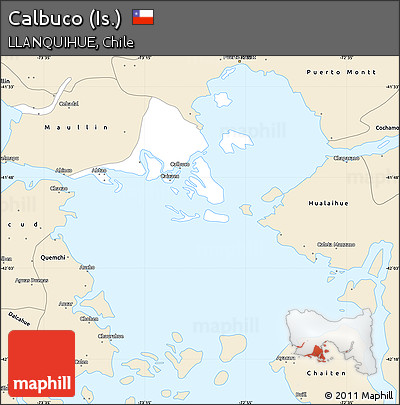 Classic Style Simple Map of Calbuco (Is.)