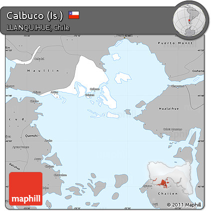 Gray Simple Map of Calbuco (Is.)