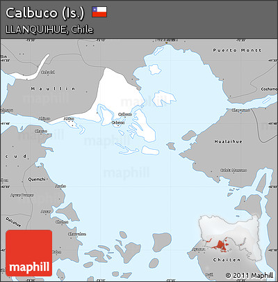 Gray Simple Map of Calbuco (Is.)