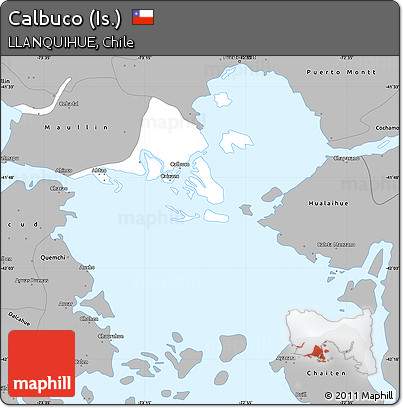 Gray Simple Map of Calbuco (Is.)