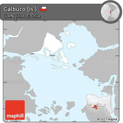 Gray Simple Map of Calbuco (Is.), single color outside