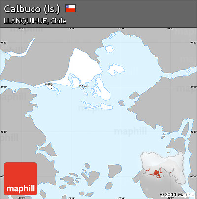 Gray Simple Map of Calbuco (Is.), single color outside