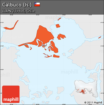 Political Simple Map of Calbuco (Is.), single color outside