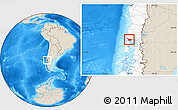 Shaded Relief Location Map of Maullin, highlighted country