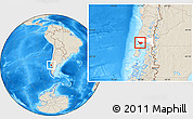 Shaded Relief Location Map of Maullin, highlighted parent region