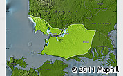 Physical Map of Maullin, darken
