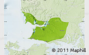 Physical Map of Maullin, lighten
