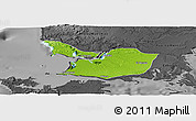 Physical Panoramic Map of Maullin, darken, desaturated