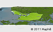 Physical Panoramic Map of Maullin, darken