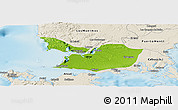 Physical Panoramic Map of Maullin, shaded relief outside
