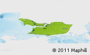 Physical Panoramic Map of Maullin, single color outside