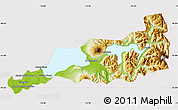 Physical Map of Puerto Varas, cropped outside