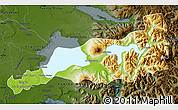 Physical Map of Puerto Varas, darken
