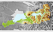 Physical Map of Puerto Varas, desaturated