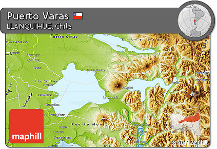 Physical Map of Puerto Varas