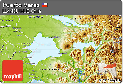 Physical Map of Puerto Varas