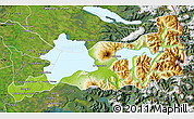 Physical Map of Puerto Varas, satellite outside