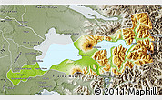 Physical Map of Puerto Varas, semi-desaturated