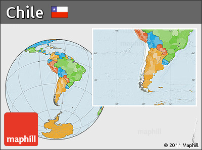 Blank Location Map of Chile, political outside