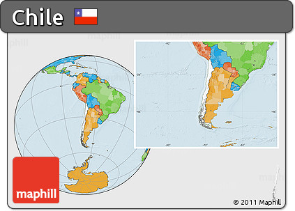 Blank Location Map of Chile, political outside
