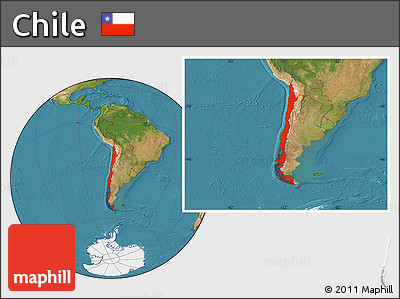 Satellite Location Map of Chile