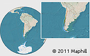 Satellite Location Map of Chile, lighten, land only