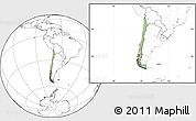 Savanna Style Location Map of Chile, blank outside