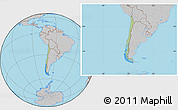 Savanna Style Location Map of Chile, gray outside