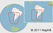 Savanna Style Location Map of Chile, highlighted continent, within the entire continent