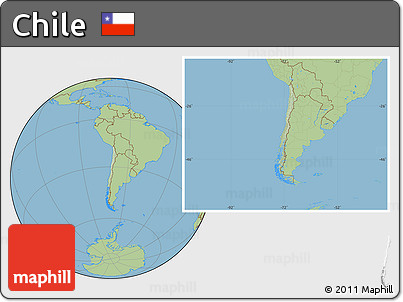 Savanna Style Location Map of Chile, hill shading inside