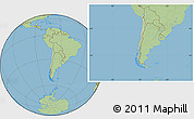 Savanna Style Location Map of Chile, hill shading inside