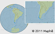 Savanna Style Location Map of Chile, hill shading outside