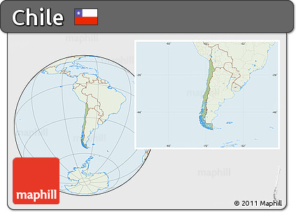 Savanna Style Location Map of Chile, lighten