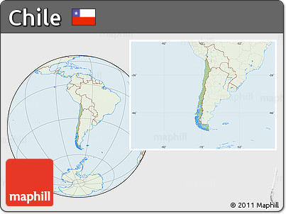 Savanna Style Location Map of Chile, lighten