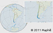 Savanna Style Location Map of Chile, lighten, hill shading