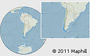 Savanna Style Location Map of Chile, lighten, land only, hill shading